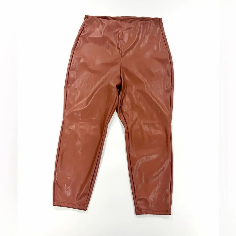 Fabletics brown Copper Faux Leather Pants - 2X